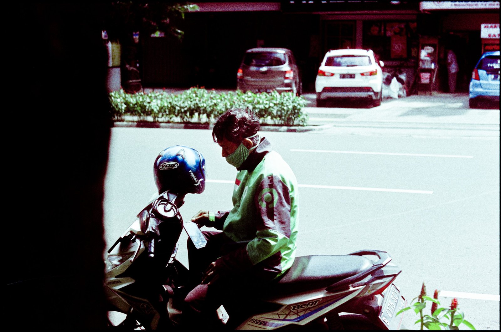 At the shoulder of the road
